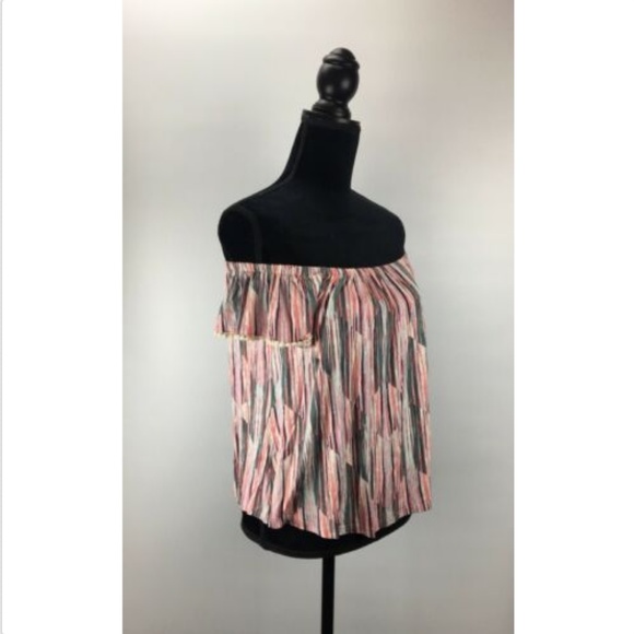 LUSH Women’s XL Off the Shoulder Blouse Stripes - Picture 5 of 7